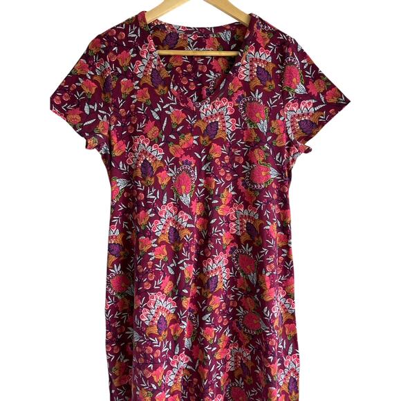 Soft Surroundings Size Medium Floral‎ Soft Essential Supima Cotton T Shirt Dress - Picture 4 of 8